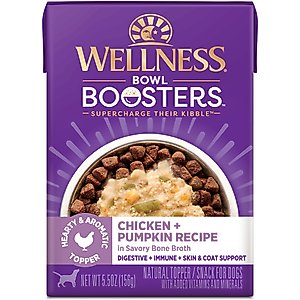 Wellness Bowl Boosters Hearty Toppers Chicken Wet Dog Toppers, 5.5-oz bag, 12 count