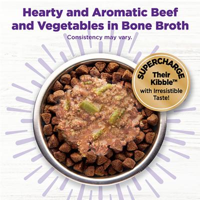 Show full view: Wellness Bowl Boosters Hearty Toppers Beef Wet Dog Toppers, 5.5-oz bag, 12 count slide 3 of 11