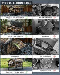 Furventi Leaf Camouflage Hideaway Weatherproof Insulated Elevated Polyester Outdoor Heated Cat Shelter, Green, Large slide 2 of 6