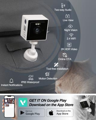 Show full view: Furventi Camera Enabled Waterproof Insulated Polyester Outdoor Heated Cat House, Large, Grey slide 8 of 9