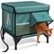 Show in main carousel: Furventi Elevated Waterproof Multi-Exits Polyester Outdoor Heated Cat Shelter, Green, Small slide 1 of 2