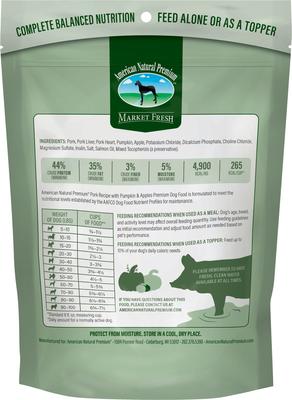 Show full view: American Natural Premium Market Fresh Pork with Pumpkin & Apples Freeze-Dried Dog Food, 4-oz bag slide 3 of 7