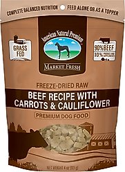 American Natural Premium Market Fresh Beef with Carrots & Cauliflower Freeze-Dried Dog Food, 16-oz bag