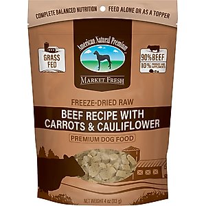 American Natural Premium Market Fresh Beef with Carrots & Cauliflower Freeze-Dried Dog Food, 16-oz bag