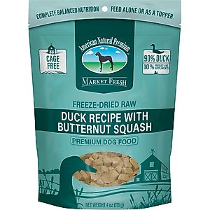 American Natural Premium Market Fresh Duck with Butternut Squash Freeze-Dried Dog Food, 4-oz bag