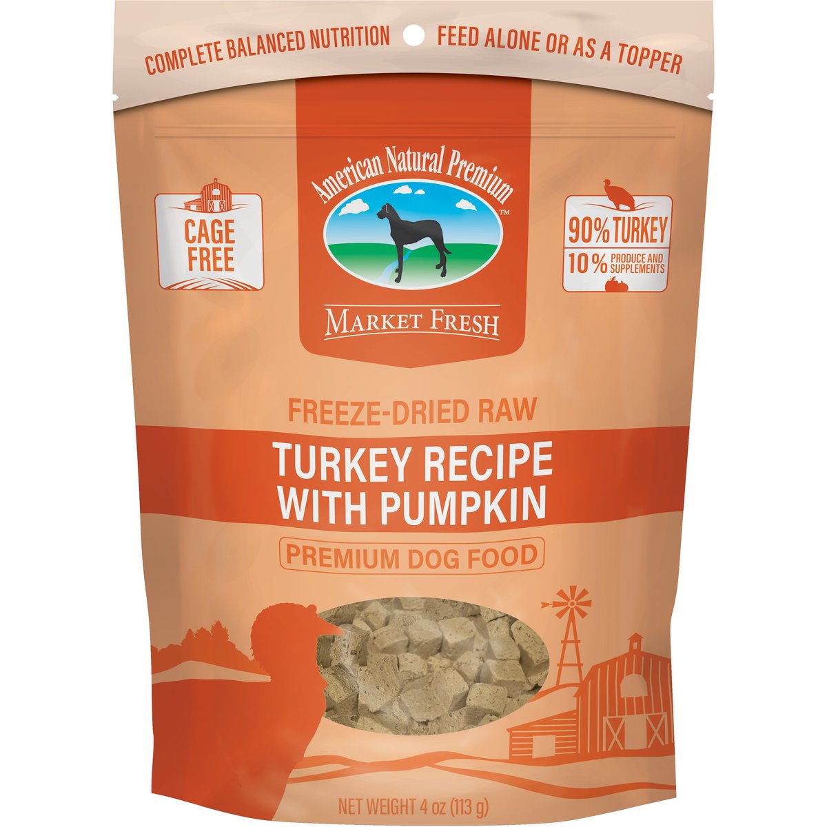 American Natural Premium Market Fresh Turkey with Pumpkin Freeze-Dried Dog Food, 16-oz bag