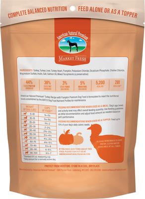 Show full view: American Natural Premium Market Fresh Turkey with Pumpkin Freeze-Dried Dog Food, 16-oz bag slide 3 of 6
