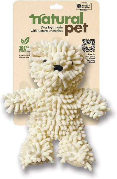 Show full view: Natural Pet Bear Squeaky Nubs Dog Plush Toy, White slide 1 of 4