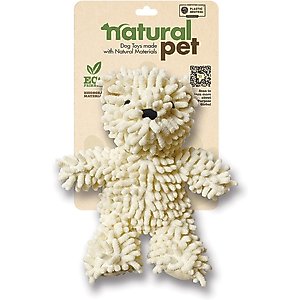 Natural Pet Bear Squeaky Nubs Dog Plush Toy, White