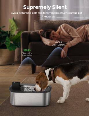 Show full view: Chumajor Wireless Water Fountain with Motion Sensor for Dogs & Cats, Large slide 6 of 8