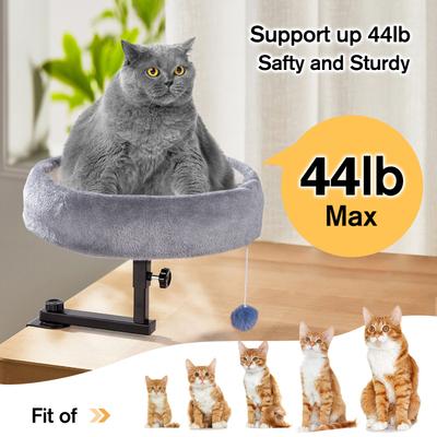 Show full view: Chumajor 360° Rotating & Adjustable Cat Desk Bed, Grey slide 5 of 8