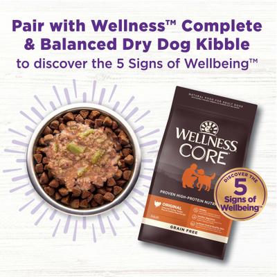 Show full view: Wellness Bowl Boosters Hearty Toppers Beef Wet Dog Toppers, 5.5-oz bag, 12 count slide 7 of 11