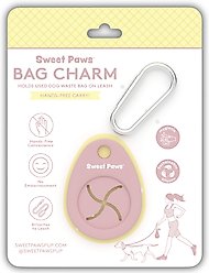 Sweet Paws Bag Charm Hands-Free Used Dog Poop Bag Carrier, Blush Pink, 1 count