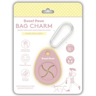 Sweet Paws Sweet Paws Bag Charm Hands-Free Used Dog Poop Bag Carrier, Blush Pink, 1 count