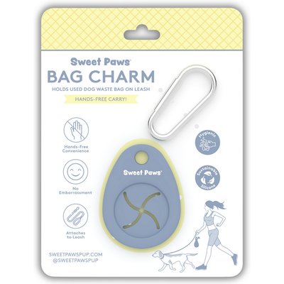 Sweet Paws Sweet Paws Bag Charm Hands-Free Used Dog Poop Bag Carrier, Glacier, 1 count