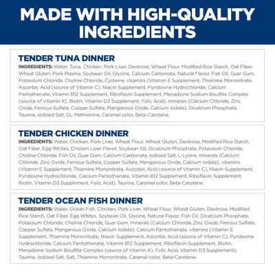Show full view: Hill's Science Diet Adult Tender Dinner Variety Pack Cat Food, 2.8-oz pouch, case of 12 slide 6 of 12
