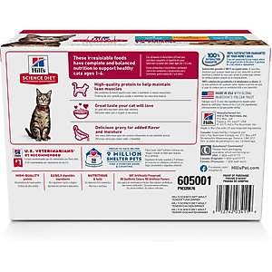 Hill's Science Diet Adult Tender Dinner Variety Pack Cat Food, 2.8-oz pouch, case of 12