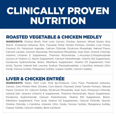 Show full view: Hill's Science Diet Adult Perfect Weight Management Vegetable & Chicken & Liver & Chicken Variety Pack Wet Cat Food, 2.9-oz can, 12 case slide 5 of 14