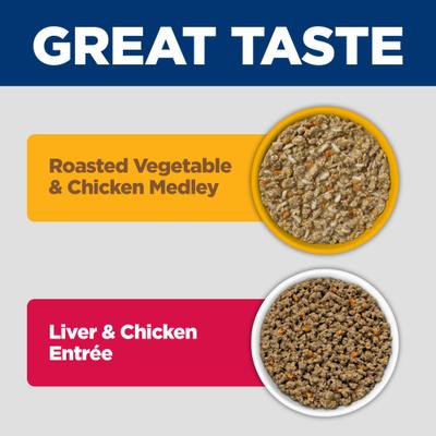 Show full view: Hill's Science Diet Adult Perfect Weight Management Vegetable & Chicken & Liver & Chicken Variety Pack Wet Cat Food, 2.9-oz can, 12 case slide 4 of 14