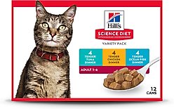 Hill's Science Diet Adult Tender Dinner Variety Pack Wet Cat Food, 5.5-oz can, case of 12