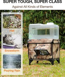 Clawsable Elevated Polyester Outdoor Cat Shelter with Heated Pad, Desert Camo, Large slide 2 of 7