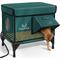 Show in main carousel: Clawsable Elevated Polyester Outdoor Cat Shelter with Heated Pad, Dark Green, Small slide 1 of 7