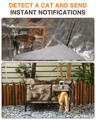 Show full view: Clawsable Polyester Outdoor Heated Cat Shelter with Night Vision, Desert Camo, Large slide 6 of 7