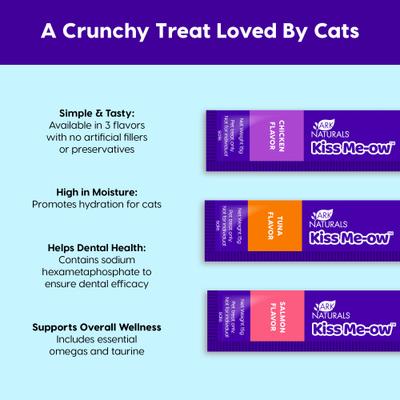 Show full view: Ark Naturals Kiss Me-Ow Variety Pack Tuna, Salmon & Chicken Lickable Dental Cat Treats, 0.5-oz tube, case of 21 slide 4 of 7