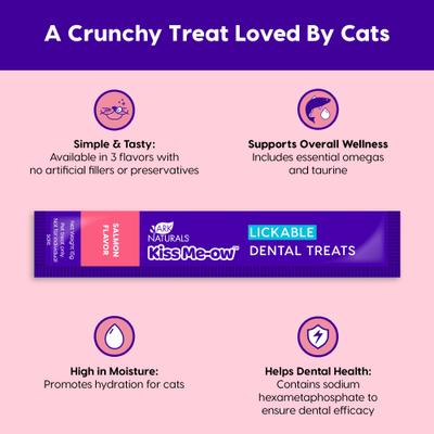 Show full view: Ark Naturals Kiss Me-Ow Salmon Lickable Dental Cat Treats, 0.5-oz tube, case of 4 slide 4 of 6