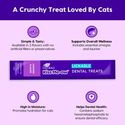 Show full view: Ark Naturals Kiss Me-Ow Chicken Lickable Dental Cat Treats, 0.5-oz tube, case of 4 slide 4 of 7
