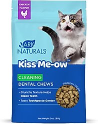 Ark Naturals Kiss Me-Ow Cleaning Chicken Dental Chews Crunchy Cat Treats, 3-oz bag
