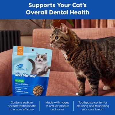 Show full view: Ark Naturals Kiss Me-Ow Cleaning Tuna Dental Chews Crunchy Cat Treats, 3-oz bag slide 5 of 6