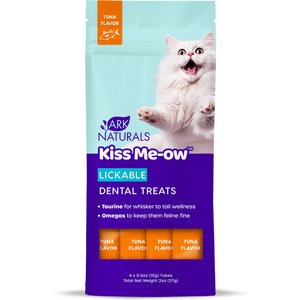 Ark Naturals Kiss Me-Ow Tuna Lickable Dental Cat Treats, 0.5-oz tube, case of 4
