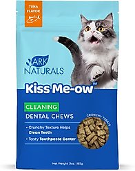 Ark Naturals Kiss Me-Ow Cleaning Tuna Dental Chews Crunchy Cat Treats, 3-oz bag