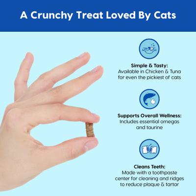 Show full view: Ark Naturals Kiss Me-Ow Cleaning Chicken Dental Chews Crunchy Cat Treats, 3-oz bag slide 4 of 6