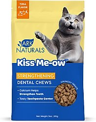 Ark Naturals Kiss Me-Ow Strengthening Tuna Dental Chews Crunchy Cat Treats, 3-oz bag