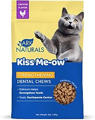Ark Naturals Kiss Me-Ow Strengthening Chicken Dental Chews Crunchy Cat Treats, 3-oz bag