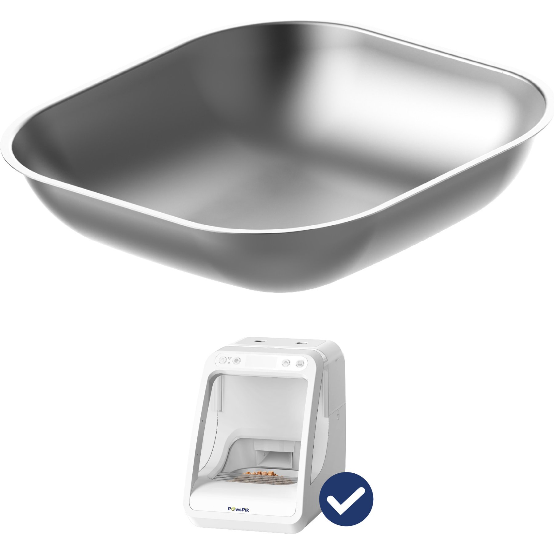 PawsPik Automatic Microchip RFID Replacement Stainless Steel Cat Feeder Bowl, Silver, Small: 2 cup