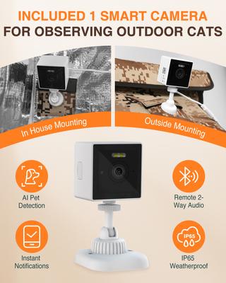 Show full view: Clawsable Polyester Outdoor Heated Cat Shelter with Night Vision, Desert Camo, Large slide 7 of 7