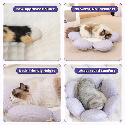 Show full view: Happy & Polly Blossom Petal Orthopedic Bolster Cat Bed, Purple slide 7 of 9