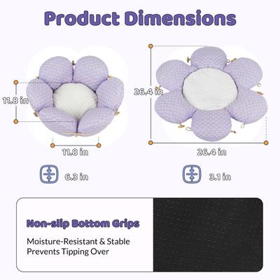 Show full view: Happy & Polly Blossom Petal Orthopedic Bolster Cat Bed, Purple slide 9 of 9