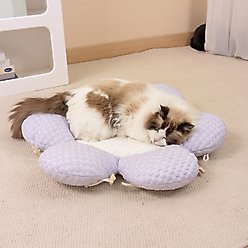 Happy & Polly Blossom Petal Orthopedic Bolster Cat Bed, Purple