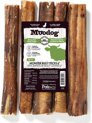 Show full view: Palz&Co Moodog 6-inch Beef Monster Bully Sticks Dog Treats, 25 count slide 3 of 10
