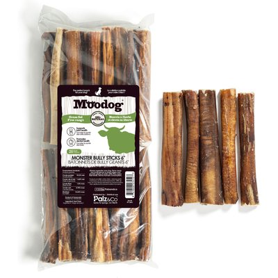 Palz&Co Palz&Co Moodog 6-inch Beef Monster Bully Sticks Dog Treats, 25 count