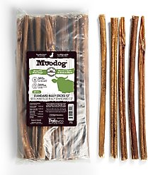 Palz&Co Moodog 12-inch Beef Standard Bully Sticks Dog Treats, 25 count