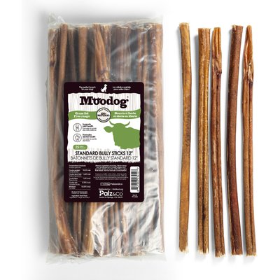 Palz&Co Palz&Co Moodog 12-inch Beef Standard Bully Sticks Dog Treats, 25 count