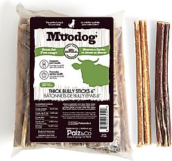 Palz&Co Moodog 6-inch Beef Thick Bully Sticks Dog Treats, 25 count