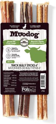 Show full view: Palz&Co Moodog 6-inch Beef Thick Bully Sticks Dog Treats, 25 count slide 3 of 10