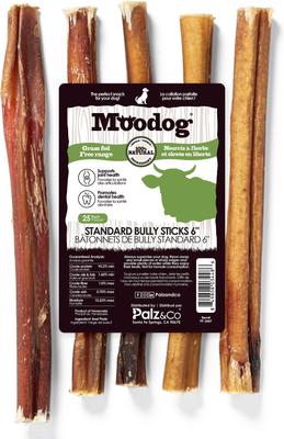 Show full view: Palz&Co Moodog 6-inch Beef Standard Bully Sticks Dog Treats, 25 count slide 3 of 10