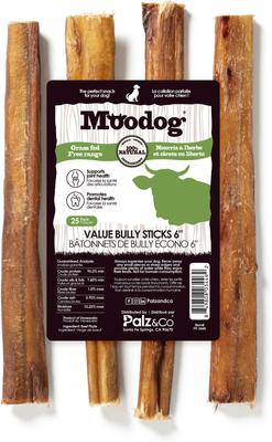Show full view: Palz&Co Moodog 6-inch Beef Value Bully Sticks Dog Treats, 25 count slide 3 of 10